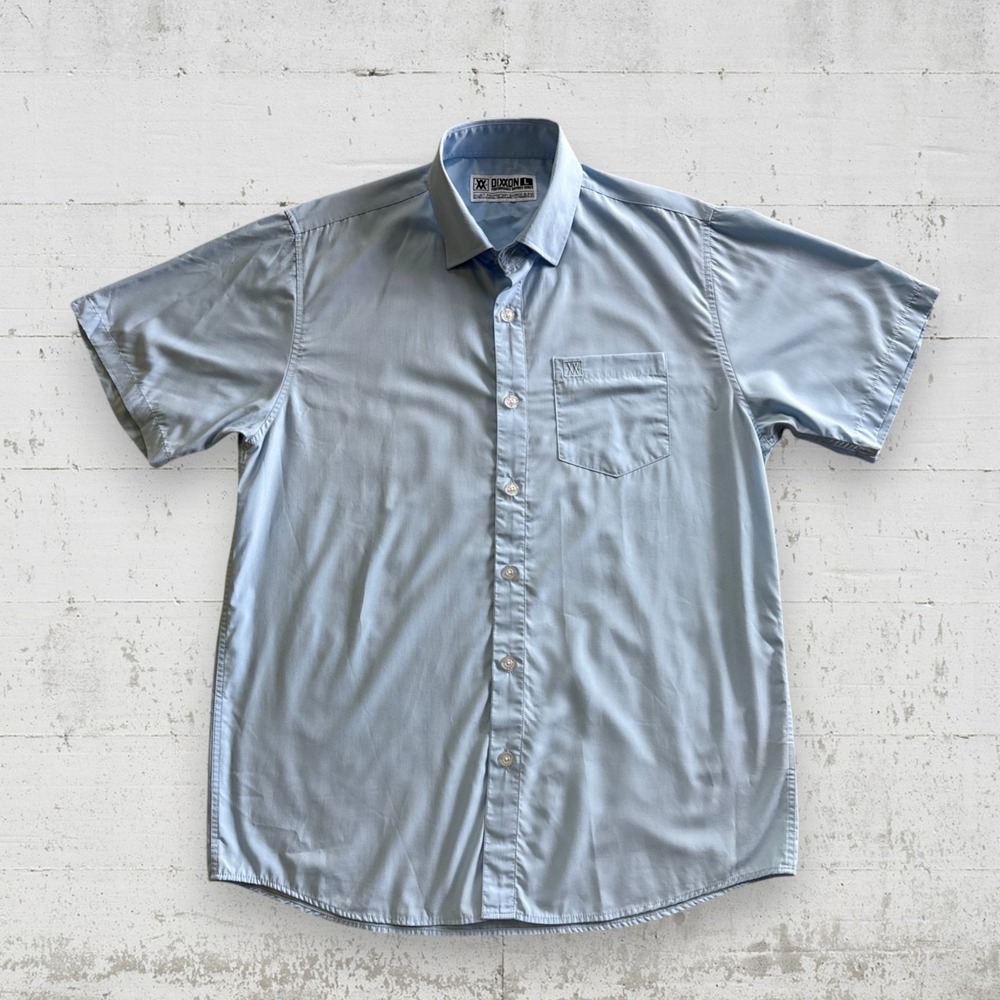 Dixxon Flannel Co Shirt Mens L Blue Button Up DLux Performance Bamboo Series